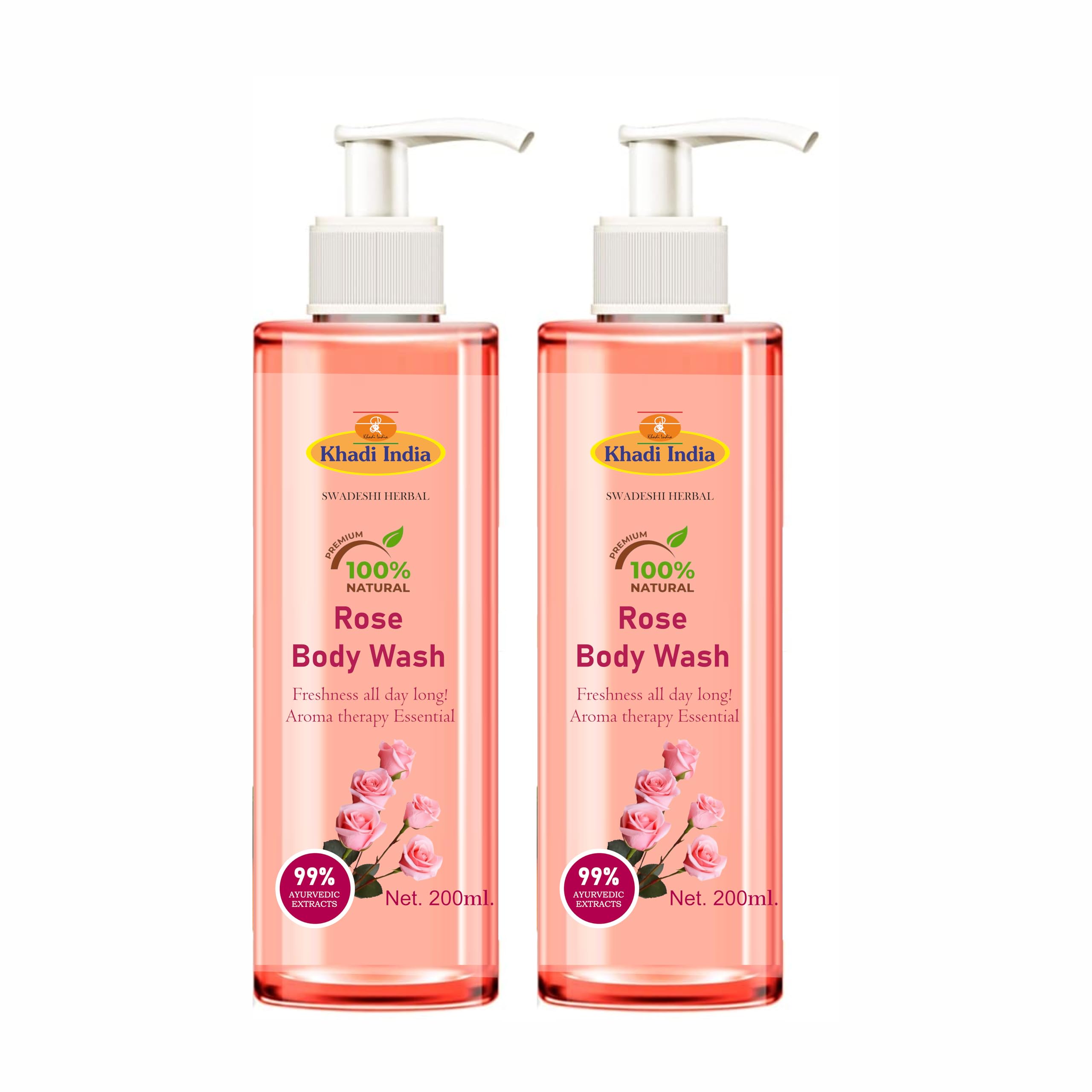 Khadi 100% Pure Natural Herbal Bulgarian Rose Petal Body Wash| Cleaner and glowing skin| Shower Gel with fragrance of rose and honey|SLS & Paraben Free (PACK OF 2-400ml-image-32