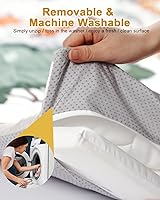 Vista 2 de Premium Foam Baby Play Mat 50" x 50" with Removable Cover, Extra Thick Padding Playpen Mat, Non-Slip Floor Mat, Stylish & Easy to Clean for Crawling