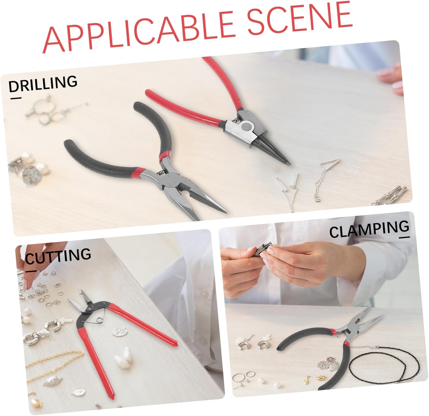 jojofuny 3pcs Heavy Duty Hole Punch Jewelry Making Tool Multi-functional Pliers for Crafts Precision Function for Jewelry and Scrapbooking Projects