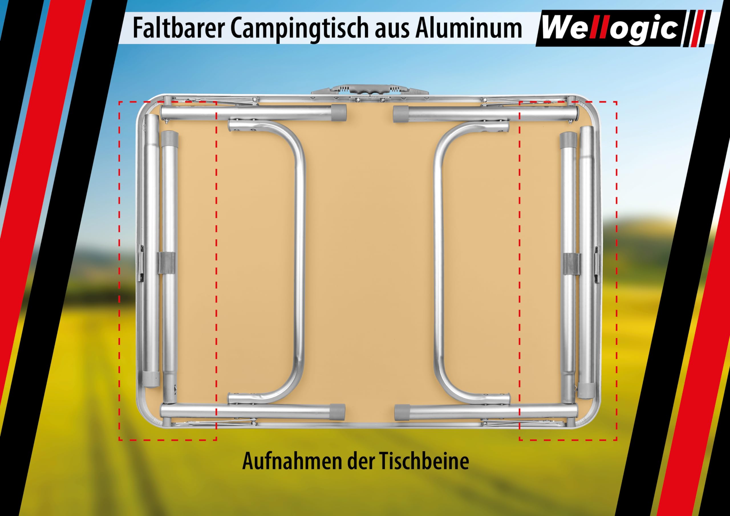 Campingtisch klappbar faltbar höhenverstellbar klapptisch Camping Tisch
