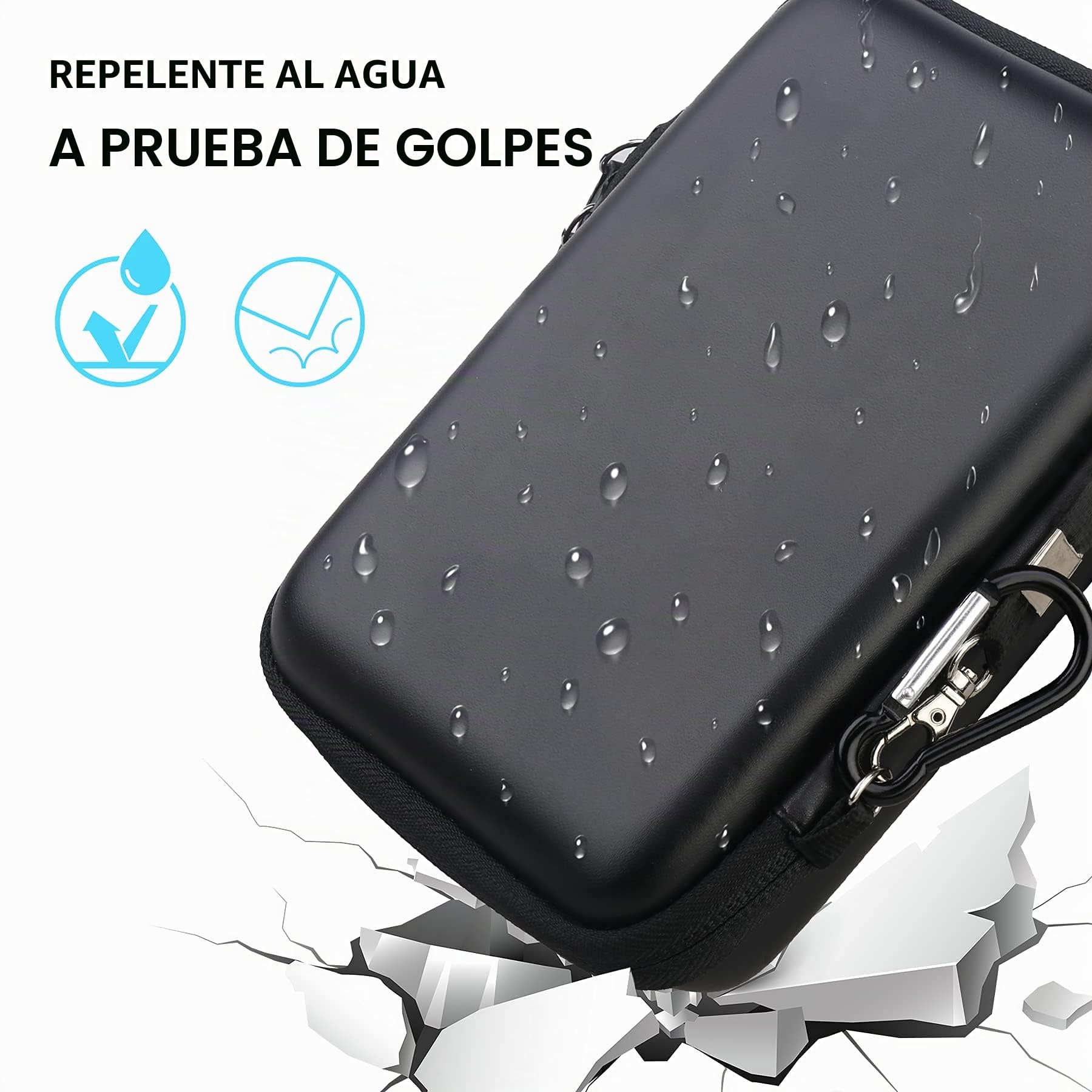 Lacdo Estuche de Transporte para Disco Duro para LaCie Rugged/Rugged Mini/Rugged Thunderbolt USB-C External Hard Drive Portable HDD LAC9000298 1TB 2TB 4TB 5TB EVA Bolsa de Transporte, Negro