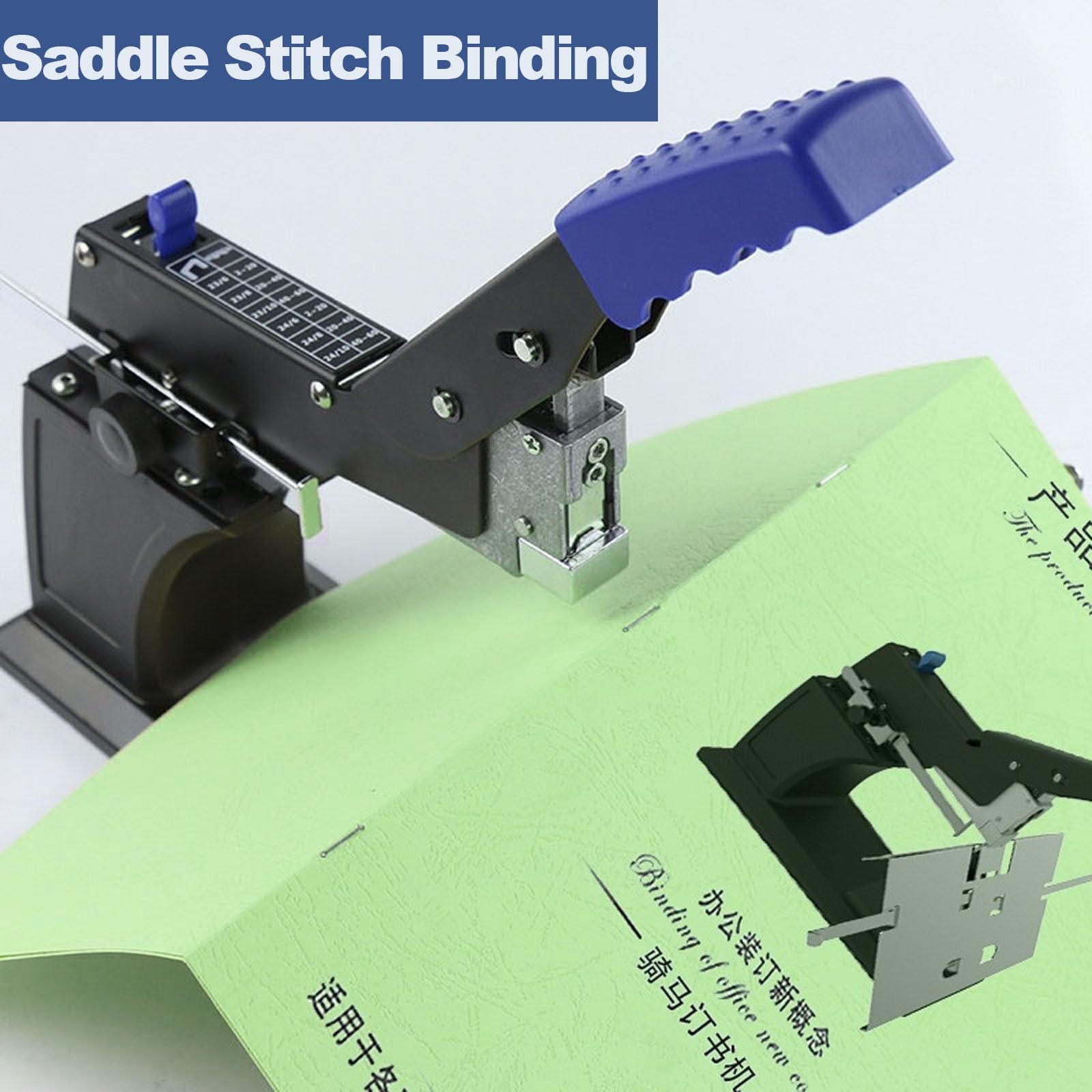 Cucitrice/piegatrice per Brochure, Formato A3, con Attacco Piatto, capacità di Rilegatura 60 Fogli, Punto Centrale, Spessore Massimo 6,5 Mm, Risparmio di Fatica, per Scuola, Ufficio E Casa.