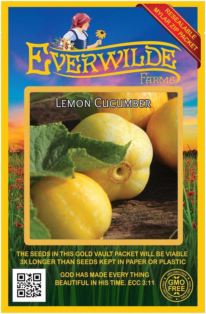 Everwilde Farms - 1 Lb Lemon Cucumber Seeds - Gold Vault
