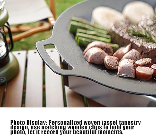 Miniatura 5 de TOPINCN Sartén para barbacoa, sartén coreana para barbacoa, bandeja redonda antiadherente de hierro fundido para panqueques de cerdo al aire libre