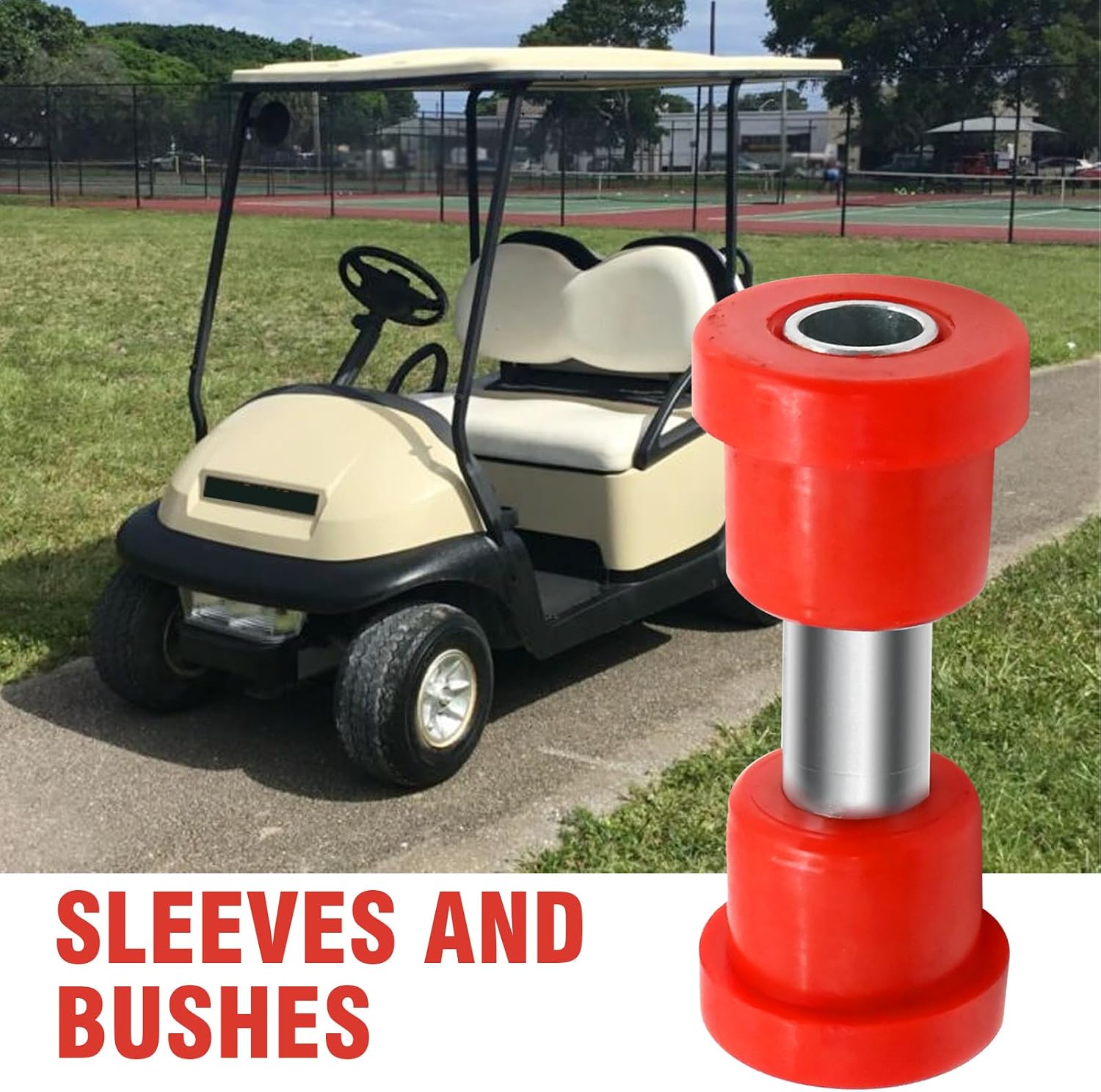 1012303 Front Rear Leaf Spring Bushing Sleeves Kit, Golf Cart Lower Spring Bushing Kits Replacement for Club Car DS 1981-Up, Replaces 1015583