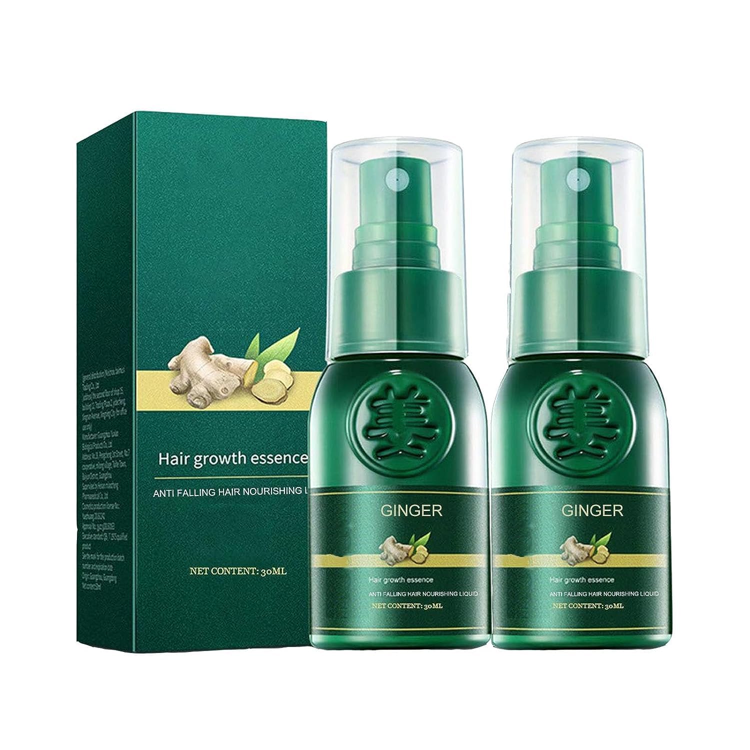 Shougagro Japanese Ginger Ginseng Hair Growth Serum Spray, HyunGang Korea Hair Regrowth Spray for Men Women (2 Pcs)