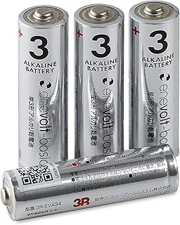 enevolt basic 単3 アルカリ 4本 1.5V 乾電池 アルカリ乾電池 エネボルト 水銀0 防災 災害 ワイヤレスキーボード マウス (乾電池 単3形, 乾電池 単3形 4本)