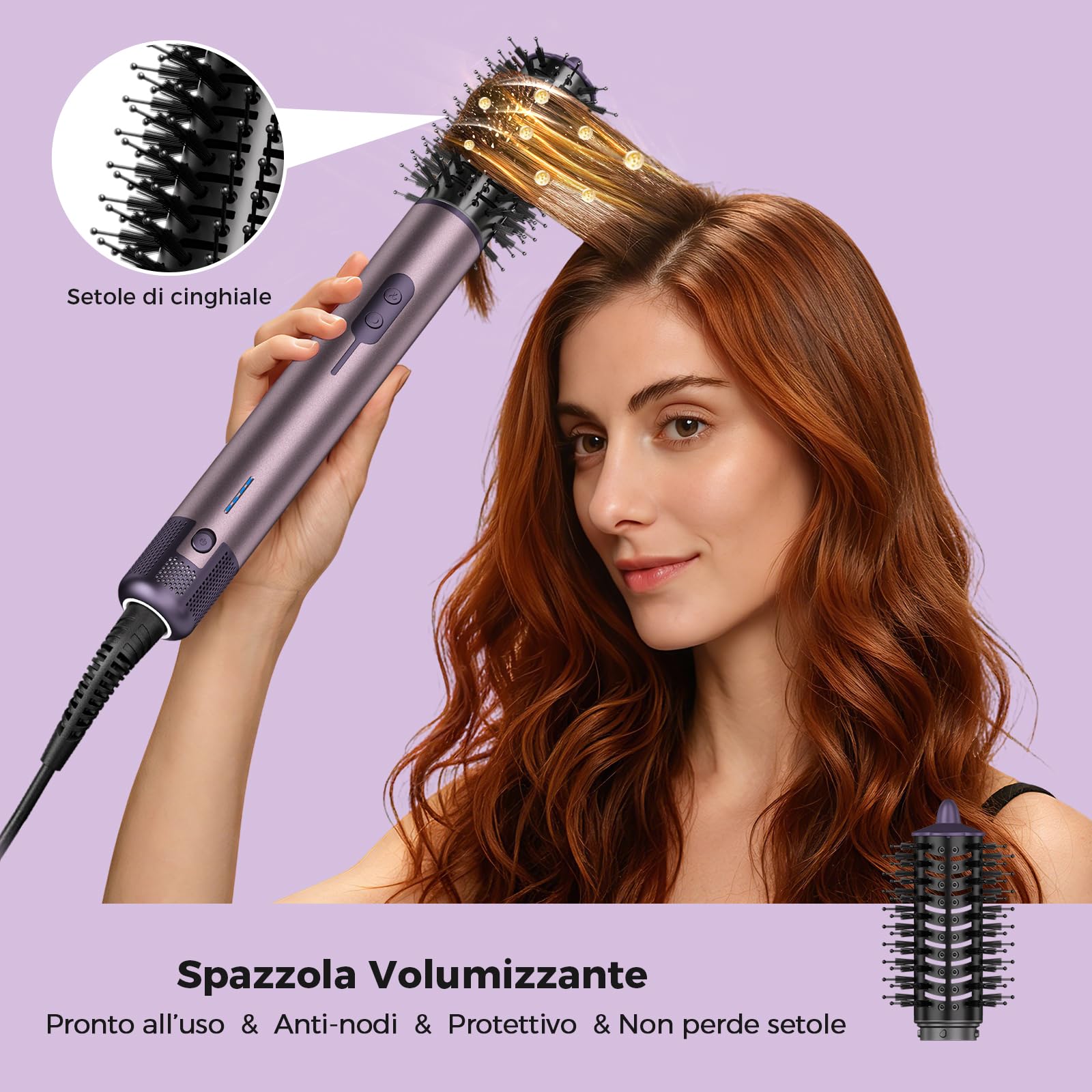 Air Styler 7 in 1, Cweixi Asciugacapelli Ionico, Arricciacapelli Automatico | Asciugatura Rapida, Spazzola Lisciante e Volumizzante, Senza Danni da Calore, Tutti i Capelli, Custodia in Pelle