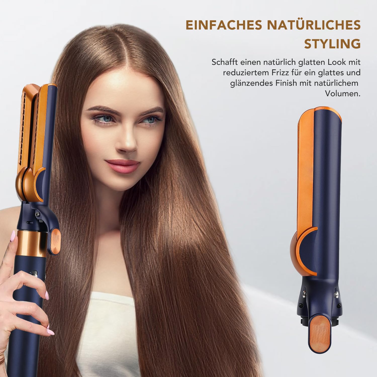 Glätteraufsätze für Dyson Airwrap mit Airflow Technologie ohne heiße Platten für sanftes Haarstyling mit weniger Schäden, Kompatibel mit HS01/HS05/HS08, Blau
