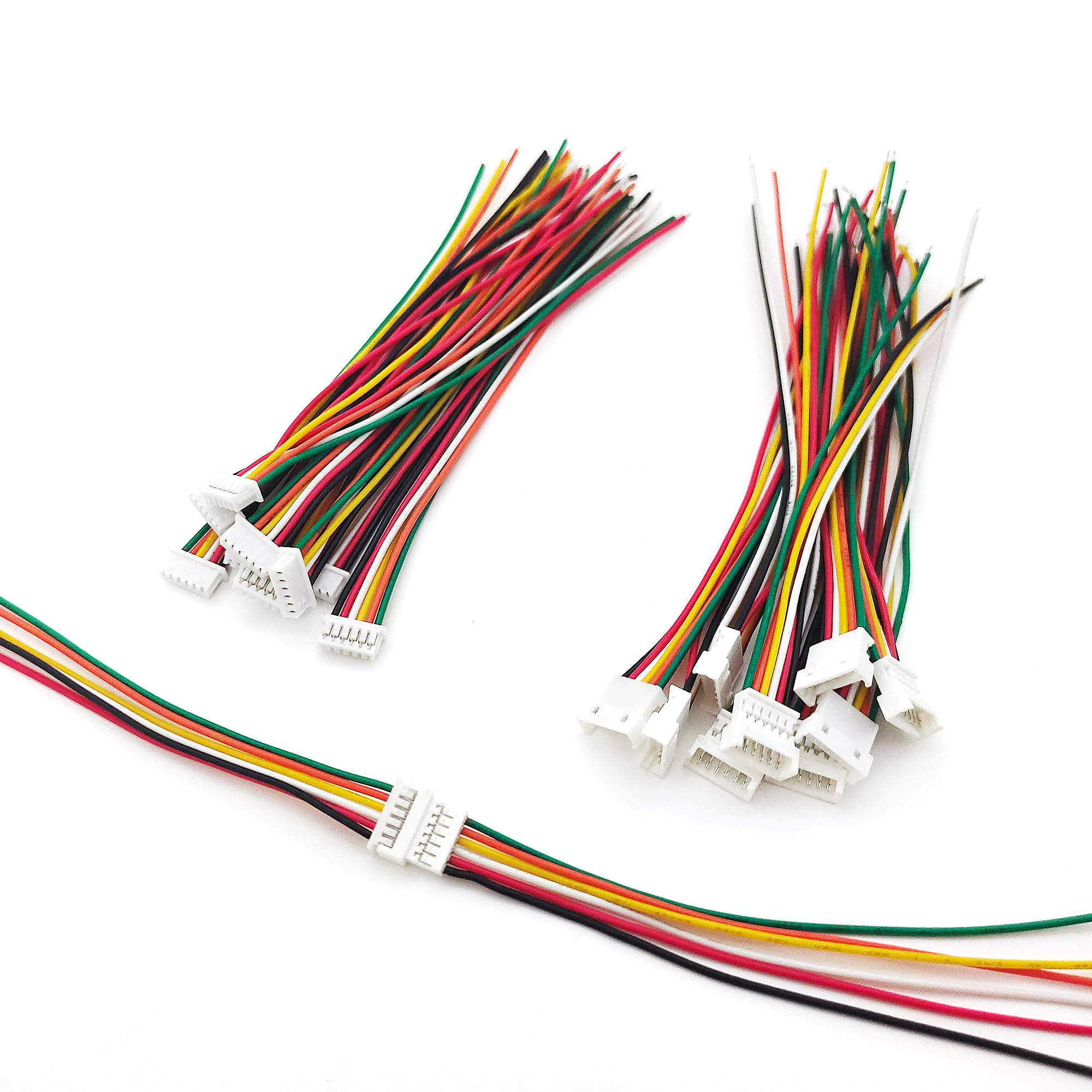 ZSDZFYLLK 10 Pairs JST 1.25mm 6 Pin Micro Electrical Male and Female Connector Plug with 100mm UL1571-26AWG Cable Wire Kit