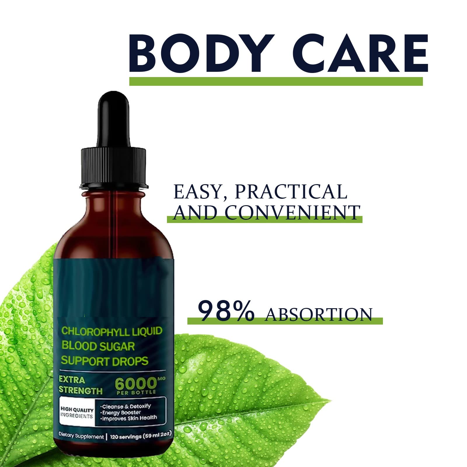 Chlorophyll Slimming Drops/Chlorophyll Liquid Drops/Organic Chlorophyll/All-Natural Flavored Energy Booster (1Pcs)