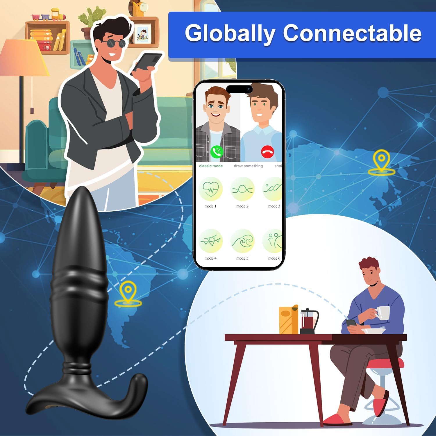 3 EN 1 Plug Anal Vibradorador Hombre Juguetes Sexuales, Vibrador Estimulador de Anales Masculinos con 9 Modos Giratorios & Vibratorios, Vibradorador Mujer Mando Juguetes Eróticos para Pareja Sexuales