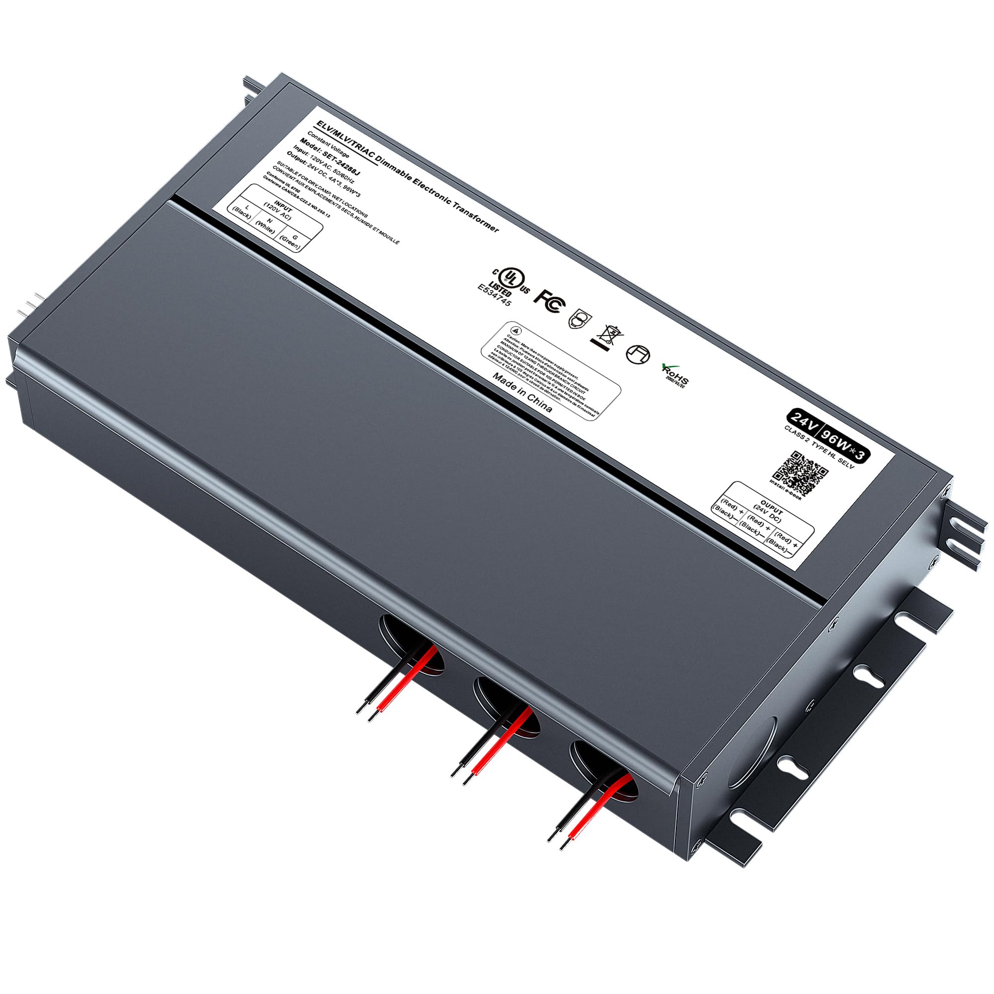 24v Led Driver 288W Dimmable LED Driver 24V With Junction Box,Triac ELV ...