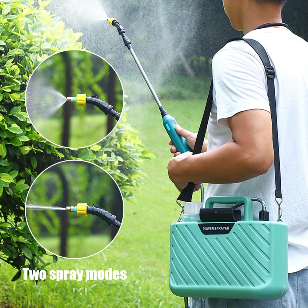 Starnearby Spruzzatore Elettrico da Giardino 5L, Nebulizzatore a Pressione Giardino Ricaricabile 2400mAH, Pompa Irroratrice a Spalla, Irroratore Elettrico per Irrigazione, Fertilizzazione