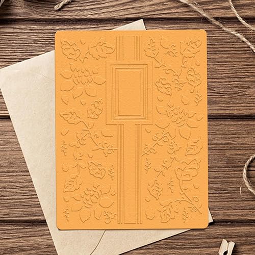 Vista 3 de Hying Carpeta en relieve de plástico con hojas de flores texturizadas 3D para hacer tarjetas, plantilla de manualidades, pancarta floral