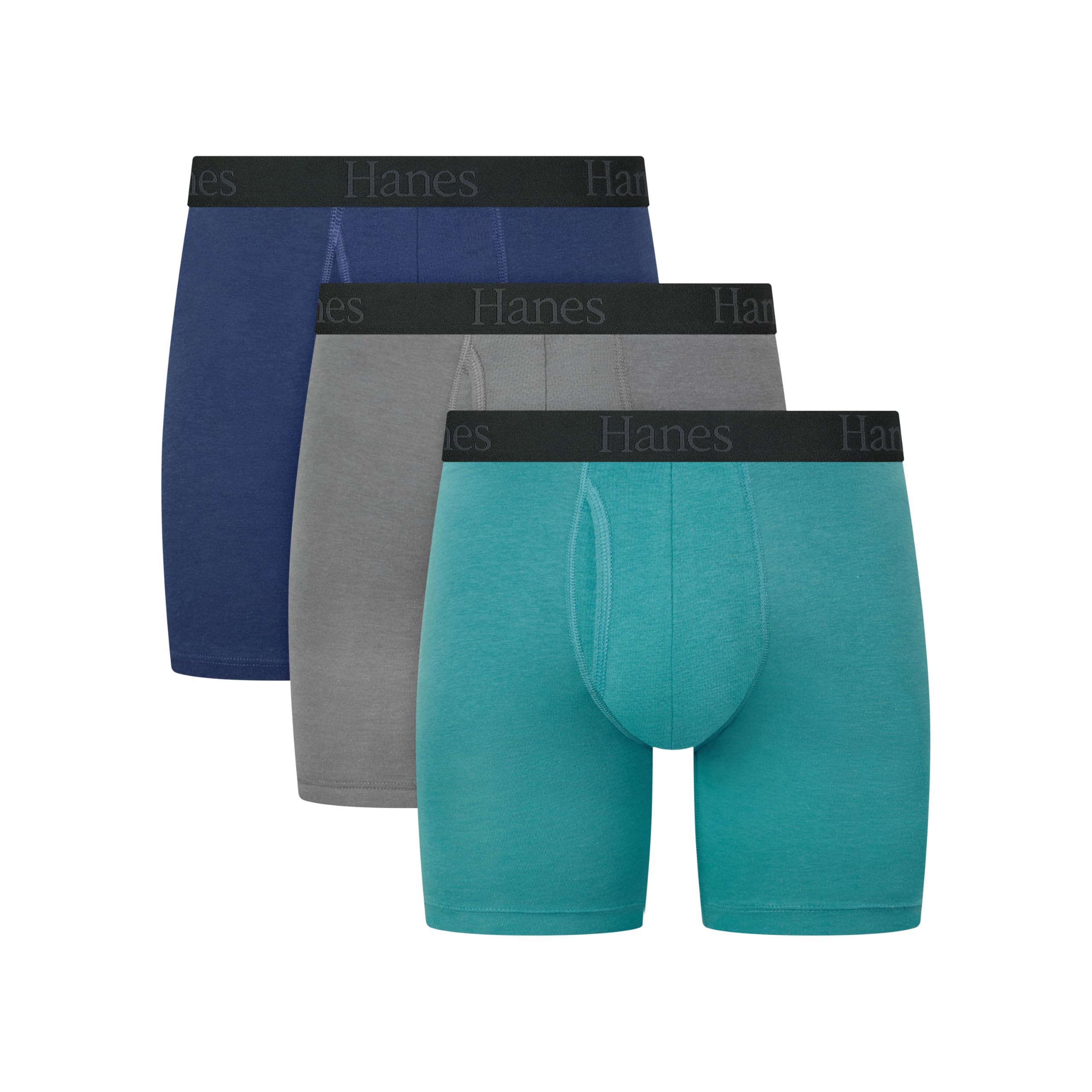 Hanes Men's Total Support Pouch Men's Boxer Brief Underwear, Anti-chafing, Moisture-wicking Odor Control, 3-pack