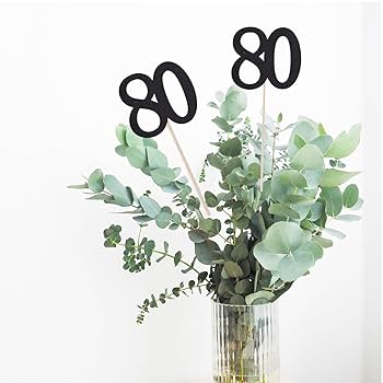 Amazon.com: 10-Pack Double Sided Glitter 80th Birthday