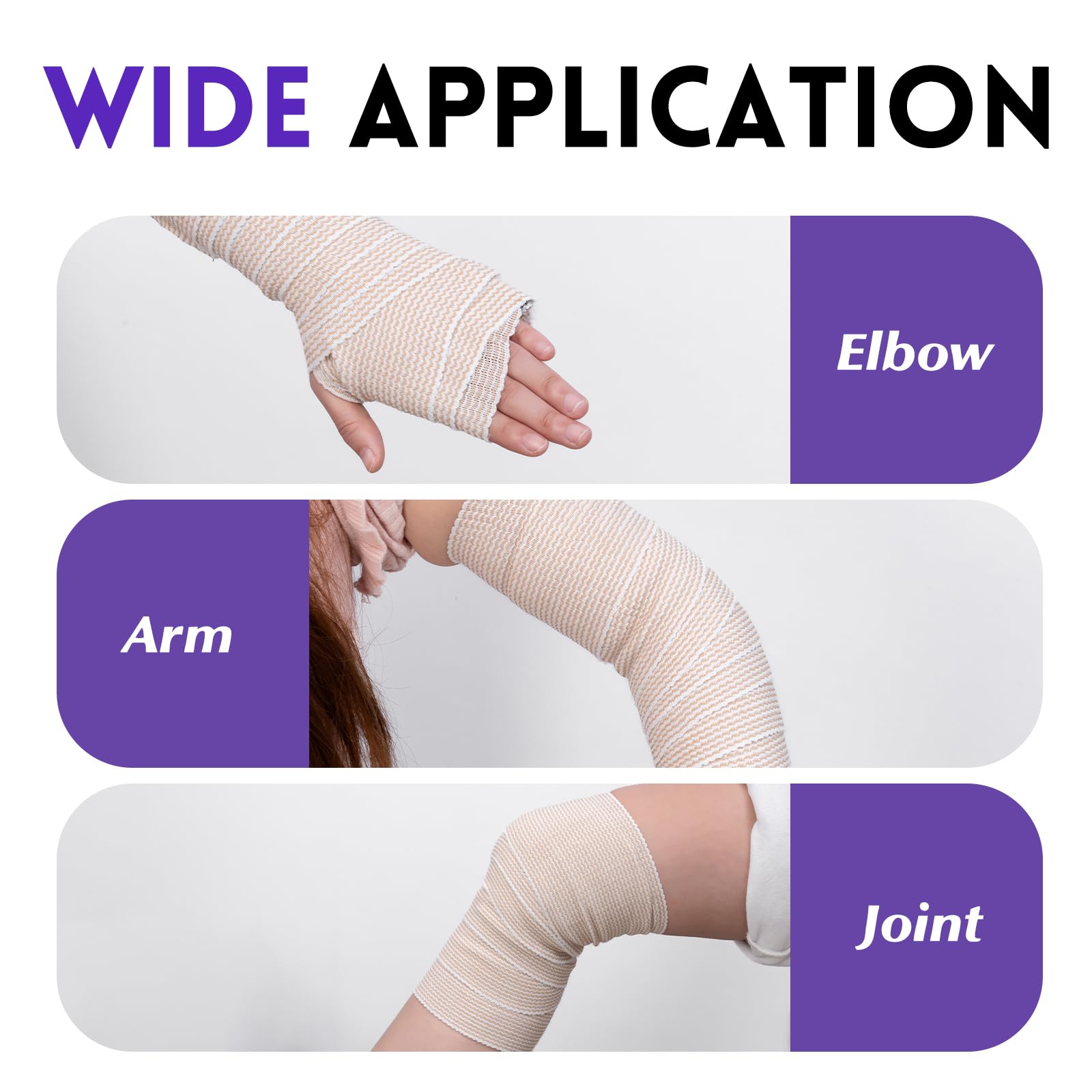 4Inch Elastic Bandage Wrap, Athletic Tape, Compression Wrap Bandage for Legs, Lymphedema Wraps for Legs, Ankle, Knee, Tummy, Body, Latex-Free, 6Rolls — Amazon image 4