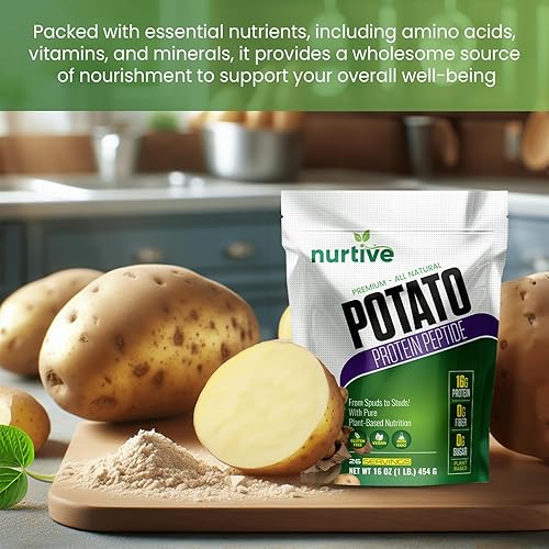 Miniatura 3 de Polvo de péptido de proteína de patata, a base de plantas, rico en nutrientes, fórmula enriquecida con péptidos, ideal para batidos, hornear y