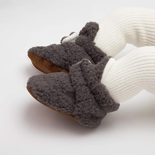 Miniatura 2 de Bellocasa Botines de forro polar para bebés, niños y niñas, pantuflas antideslizantes con agarre suave, zapatos de calcetín para recién nacidos,