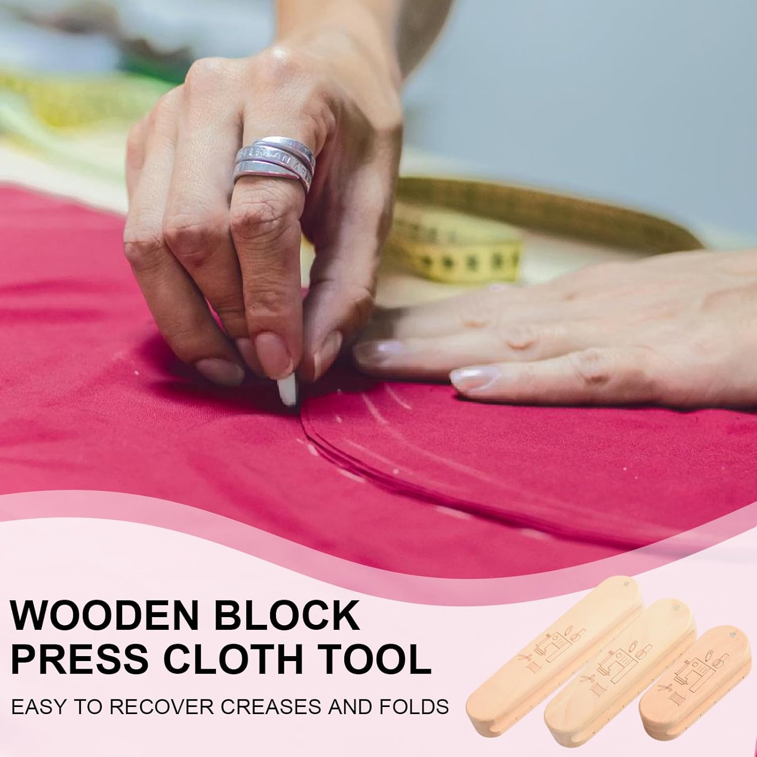 Multifunctional Clapper Quilters Tailor Clappers Wood Tailors Sewing Tool for Quilting Ironing Quilters Tailor Multifunctional Wood for Ironing