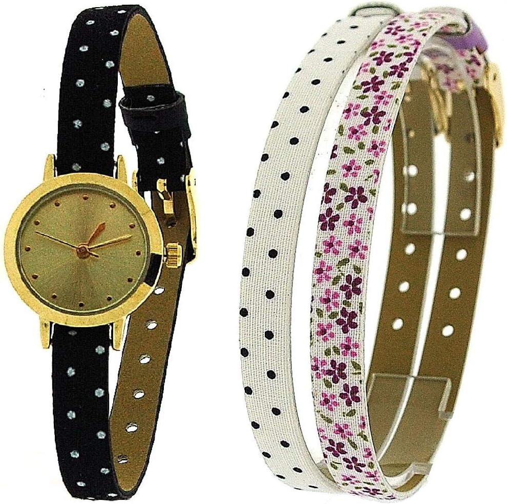Portobello Road Ladies 3 Thin Interchangeable Watch Strap Gift Set APR2005