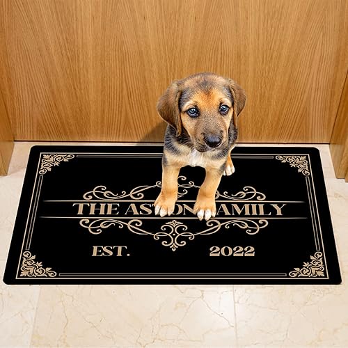 Miniatura 4 de Tapete de bienvenida personalizado para entrada del hogar tapete de puerta de bienvenida personalizado con nombre de la familia tapete de porche