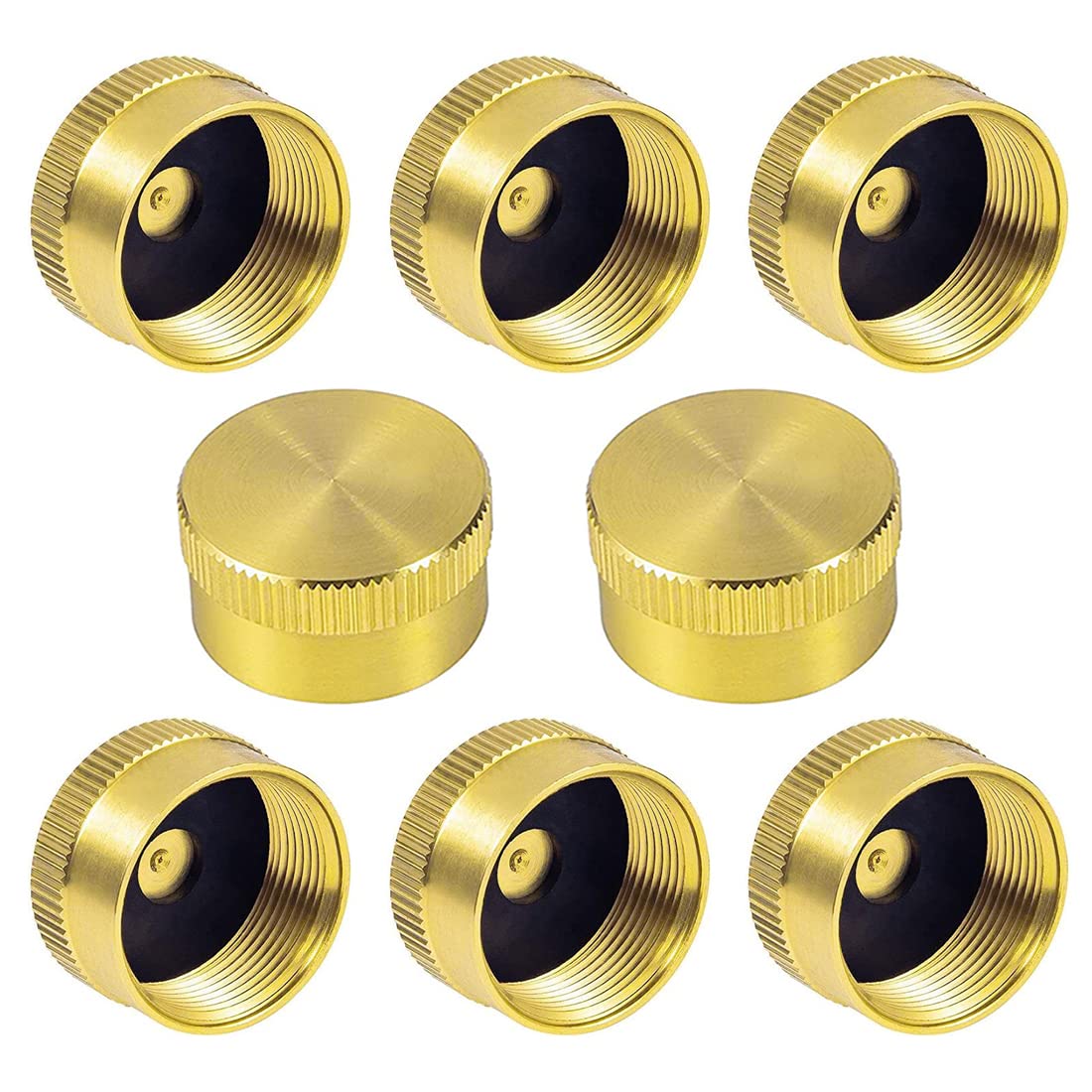 8Pcs Propane Bottle Cap Solid Brass 1 LB Refill Tank Cap Universal for Outdoor Camping Stove Cooking