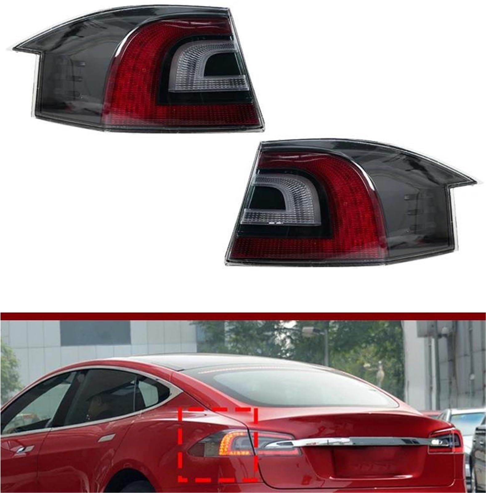 Luz Trasera Luces Traseras LED Para Tesla Para Model S (2016-2020): Intermitentes, Luz Freno, Marcha Atrás, Estacionamiento Y Posición(Izquierda)