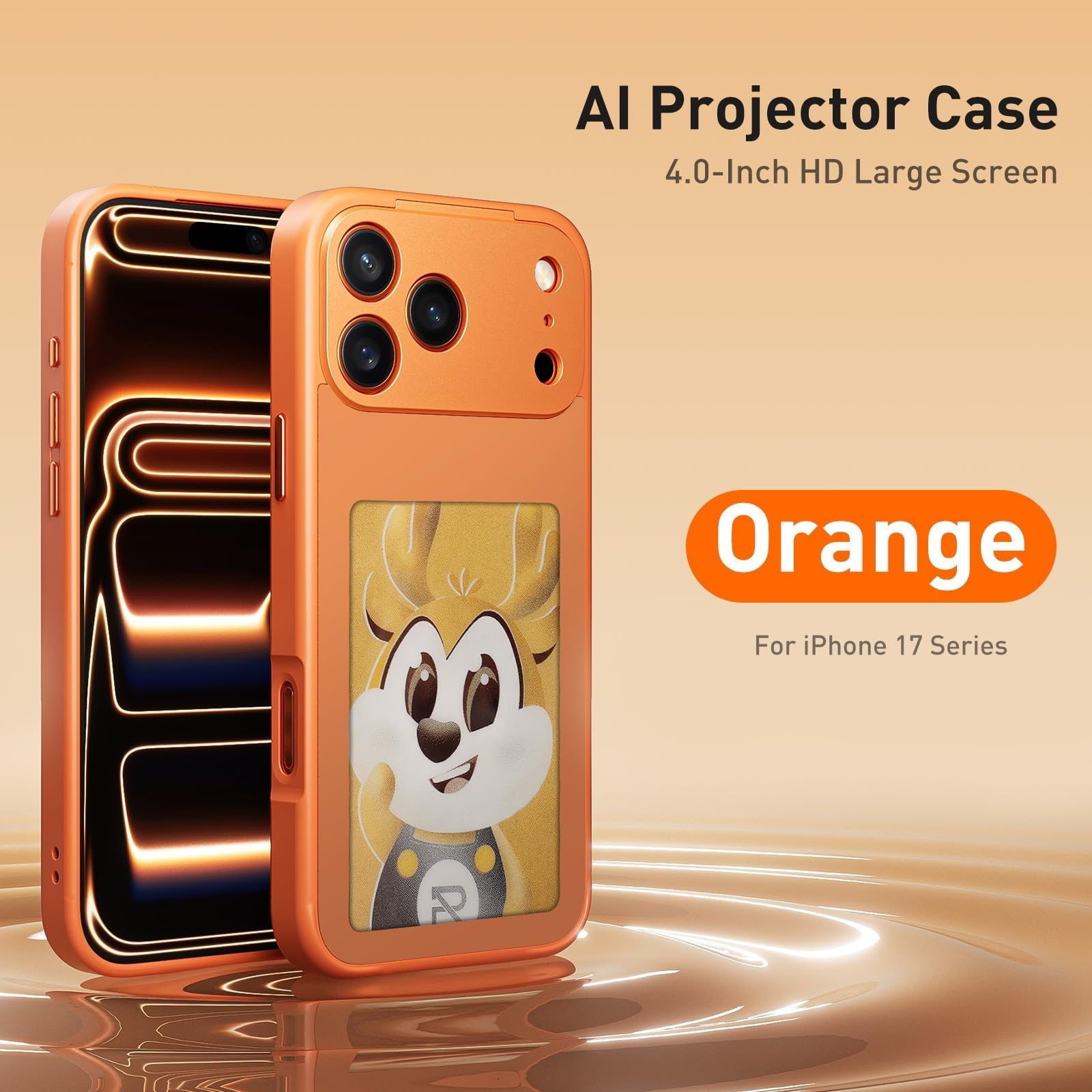 Funda de tinta inteligente para iPhone, funda personalizable de tinta electrónica para iPhone con tecnología NFC y pantalla personalizada de imagen/imagen/foto/texto (17 promax negro)