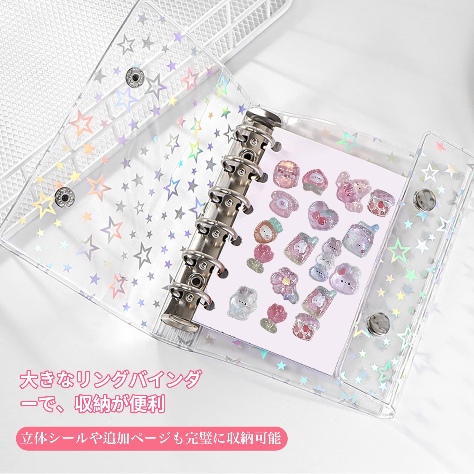 Amazon.co.jp: Sediven シール帳 透明 女の子 はがせる A7 バインダー