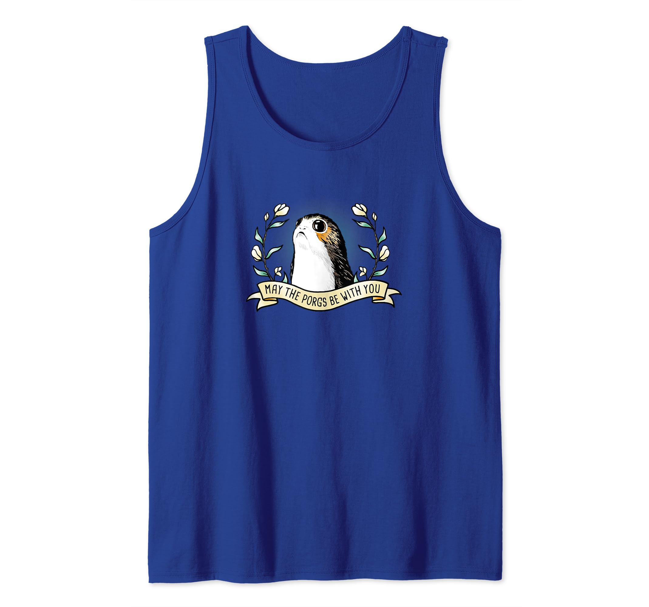 Star Wars Pocket Porg Scroll Saying Z1 Tank Top, Blue