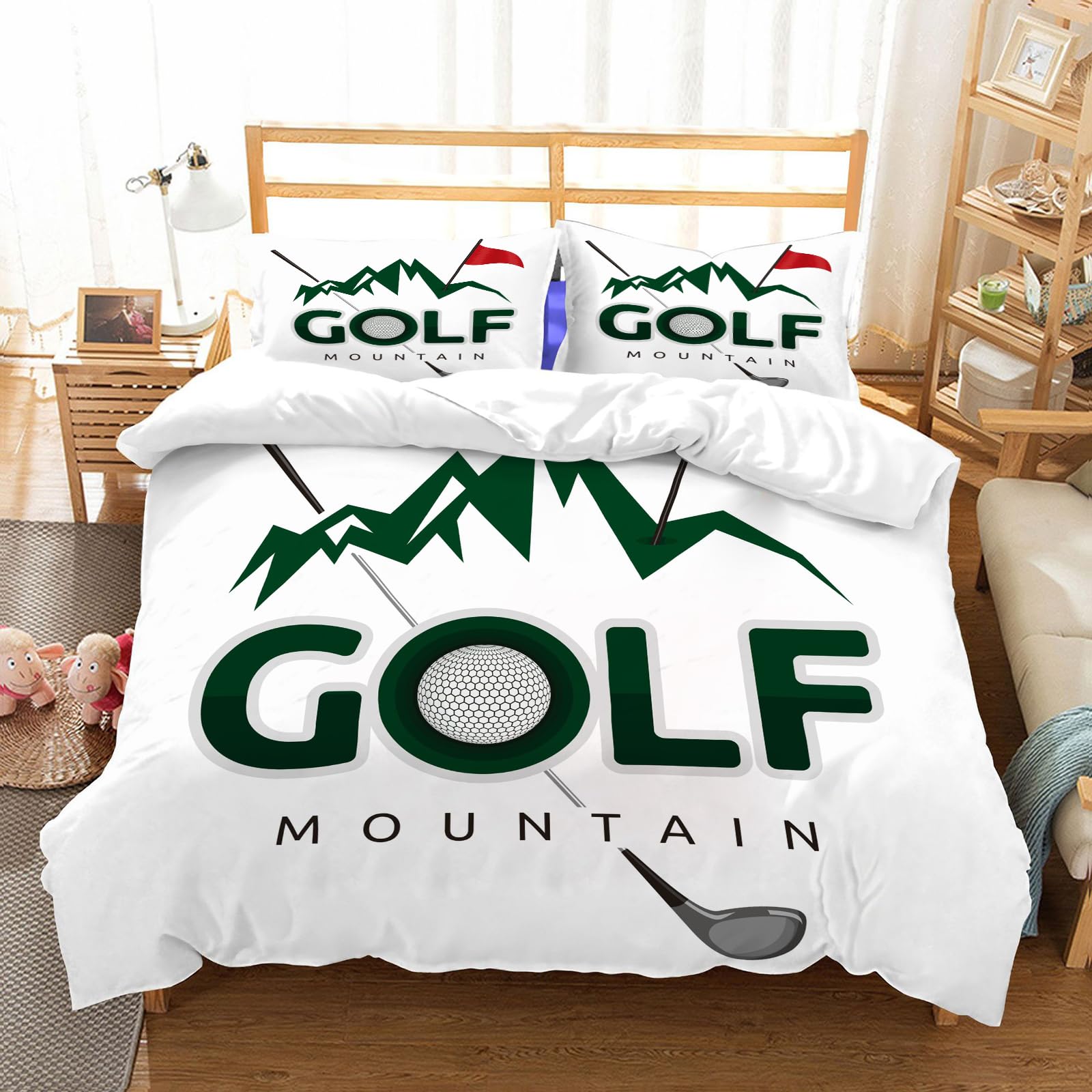 Ensemble de literie golf 200x228cm avec 2 taies d'oreiller en microfibre haute qualité