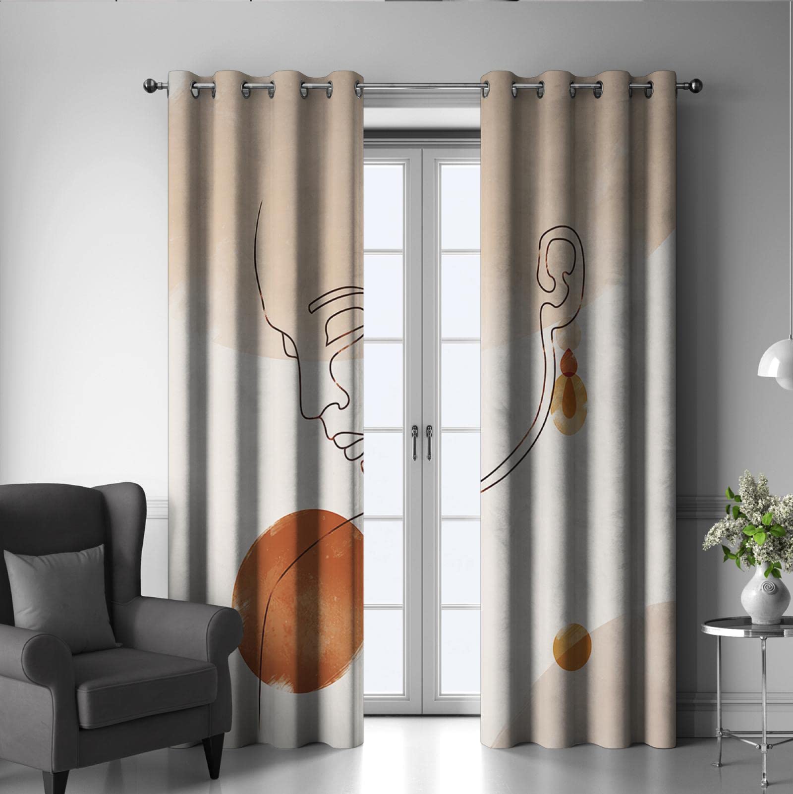 Minimalistyczna zasłona zaciemniająca, nowoczesna, estetyczna zasłona działowa, 2 panele zaciemniające do salonu, sypialni, biura, kuchni, zasłony H229 x B168