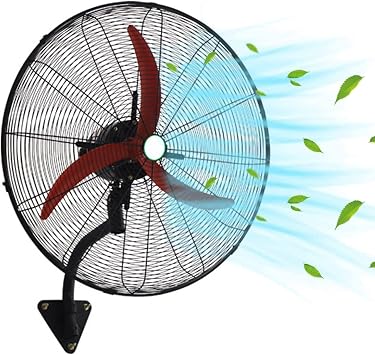 Wall Mount Fan, 3 Speed Quiet Metal Fan, 120 Oscillating, Wall Fan Cooler For Bedroom, Kitchen, Warehouse, Greenhouse, Workshop 68Cm/27In