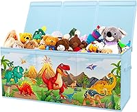 Vista 8 de Caja de juguetes para niños, caja de almacenamiento de juguetes Oxford plegable con asas para niños, organizador de juguetes extra grande resistente