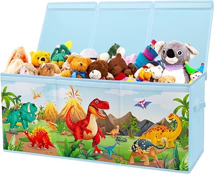 decalsweet Large Toy Box Collapsible Chest Organizer with Flip Lid for Kids