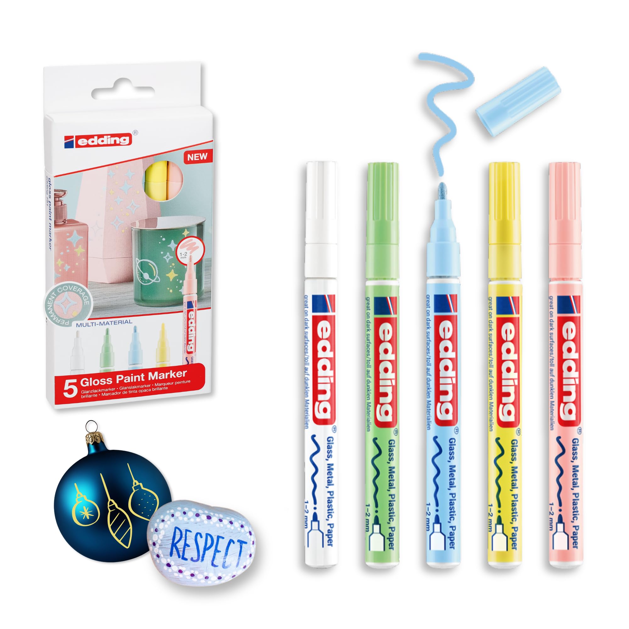 Amazon.com: edding 751 gloss paint marker set - white, yellow
