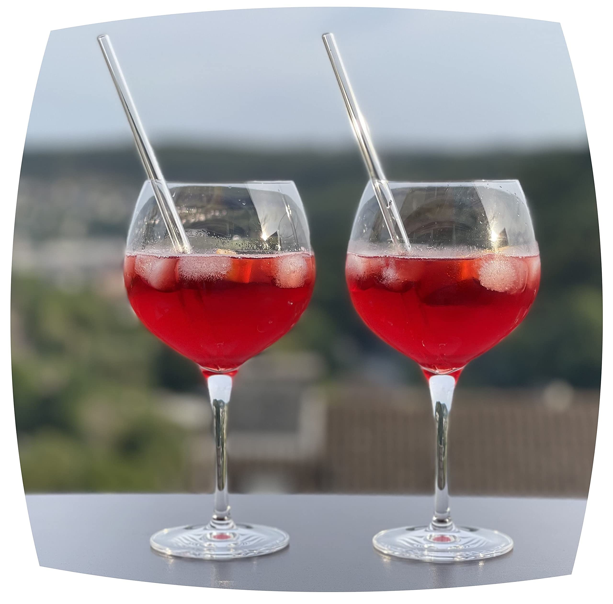 Topkapi Elite Lot de 6 verres à cocktail Amalfi XL I 13 pièces I Lot de 6 verres en cristal sans plomb I spécialement conçus pour Aperol Spritz/Campari Amalfi I avec 6 pailles en verre I 680 ml