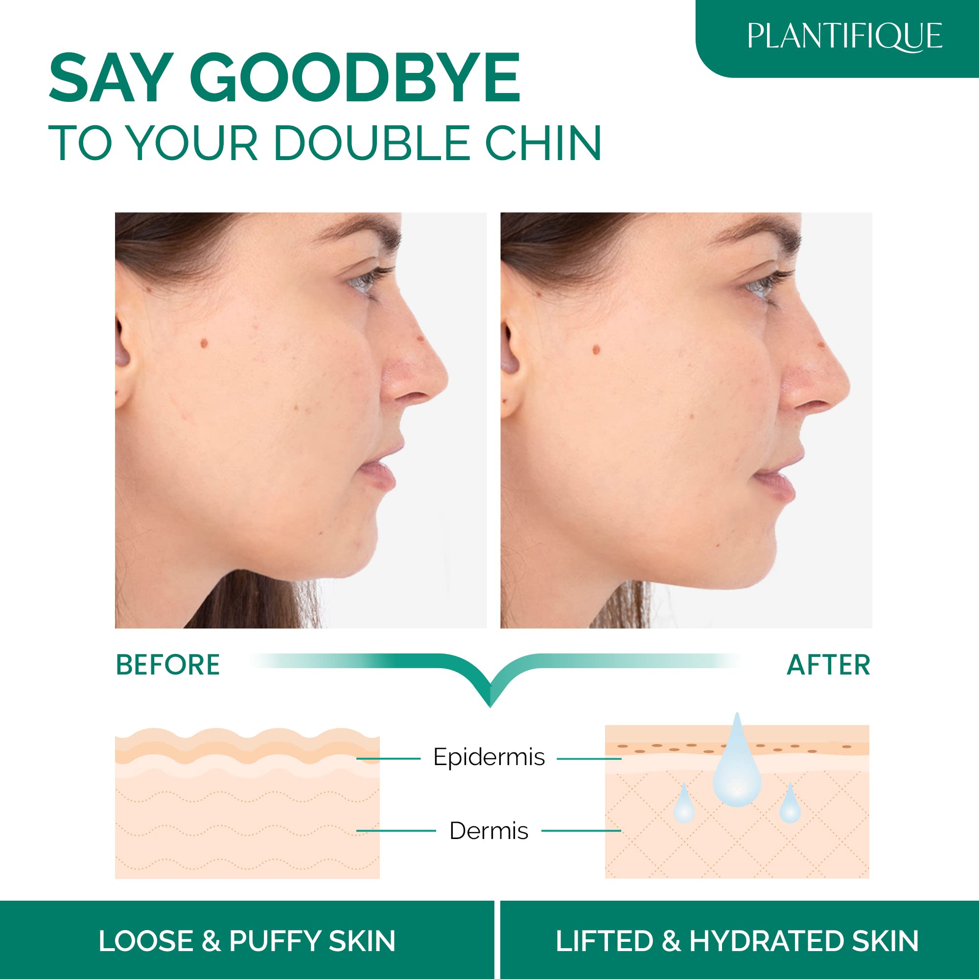 PLANTIFIQUE V-Line Face Lifting Chin Mask, 5 PCS, Hydrogel Chin Strap with Hyaluronic Acid and Aloe Vera - Image 2