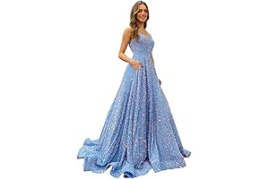 Sparkling Blue Long Prom Dresses: Shimmering Elegance for Your Special Night