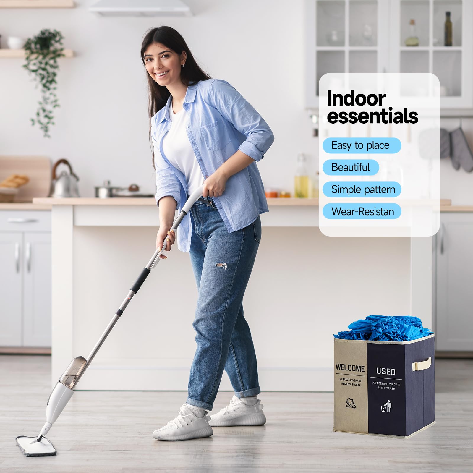 2 Pcs Shoe Cover Boxes Dispenser Foldable Storage Bins, Used - View #6