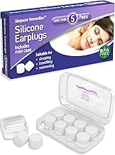 Silicone Ear Plugs 5 Pairs 27dB Mouldable Noise Cancelling Ear Plugs for Sleeping, Swimming Earplug, Earplug for Sleep, Snoring, Travel
