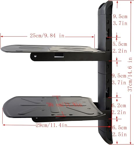 Miniatura 3 de VideoSecu 2 estante DVD DVR VCR soporte de pared componente estante para reproductor de DVD DDS receptor vídeo audio cable caja MDVD04B WP6