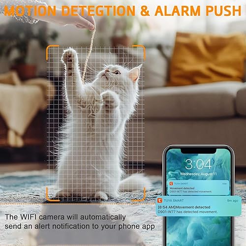 Miniatura 3 de Detector de humo WiFi, cámara oculta 1080P HD, inalámbrica, minicámara de niñera pequeña con detección de movimiento, visión nocturna, cámara de