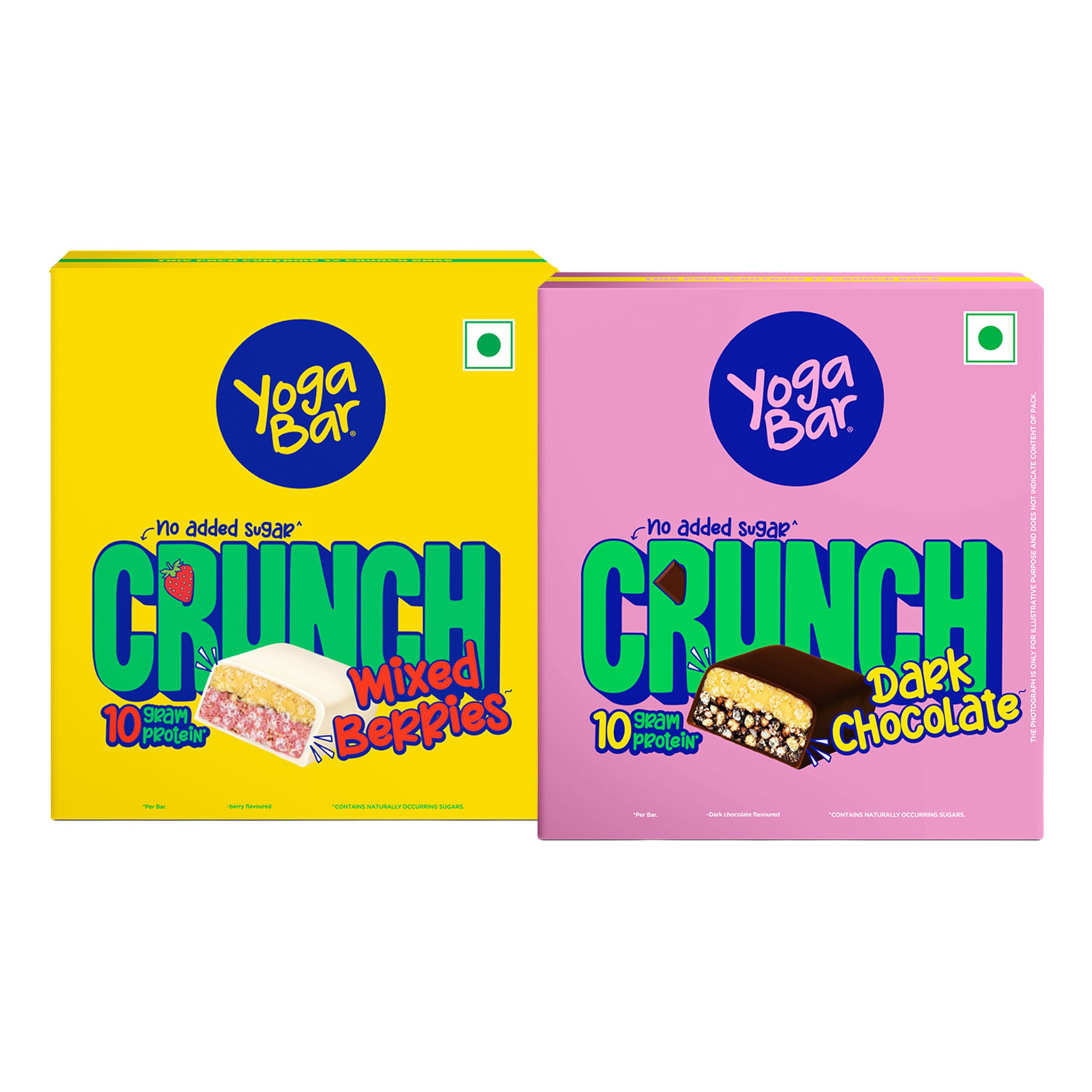Yogabar Crunch Mixed Berries Protein Bar | No Added Sugar | 10g Protein | High Fibre | Gluten Free Snack | 50g each, Pack of 1 — Amazon image 6