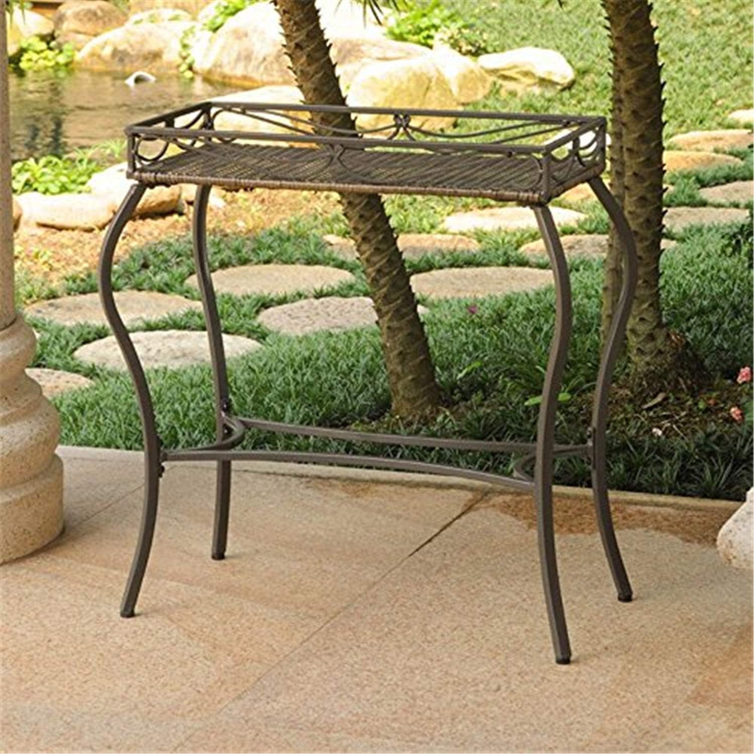 International Caravan Resin Potting Bench in Antique Brown