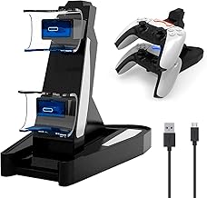 Mabsi Tech PS5 Dual Controller Charger, Charging Dock for PlayStation 5 / PS5 Fast Charging Station with LED Indicator - PS5 Accesories