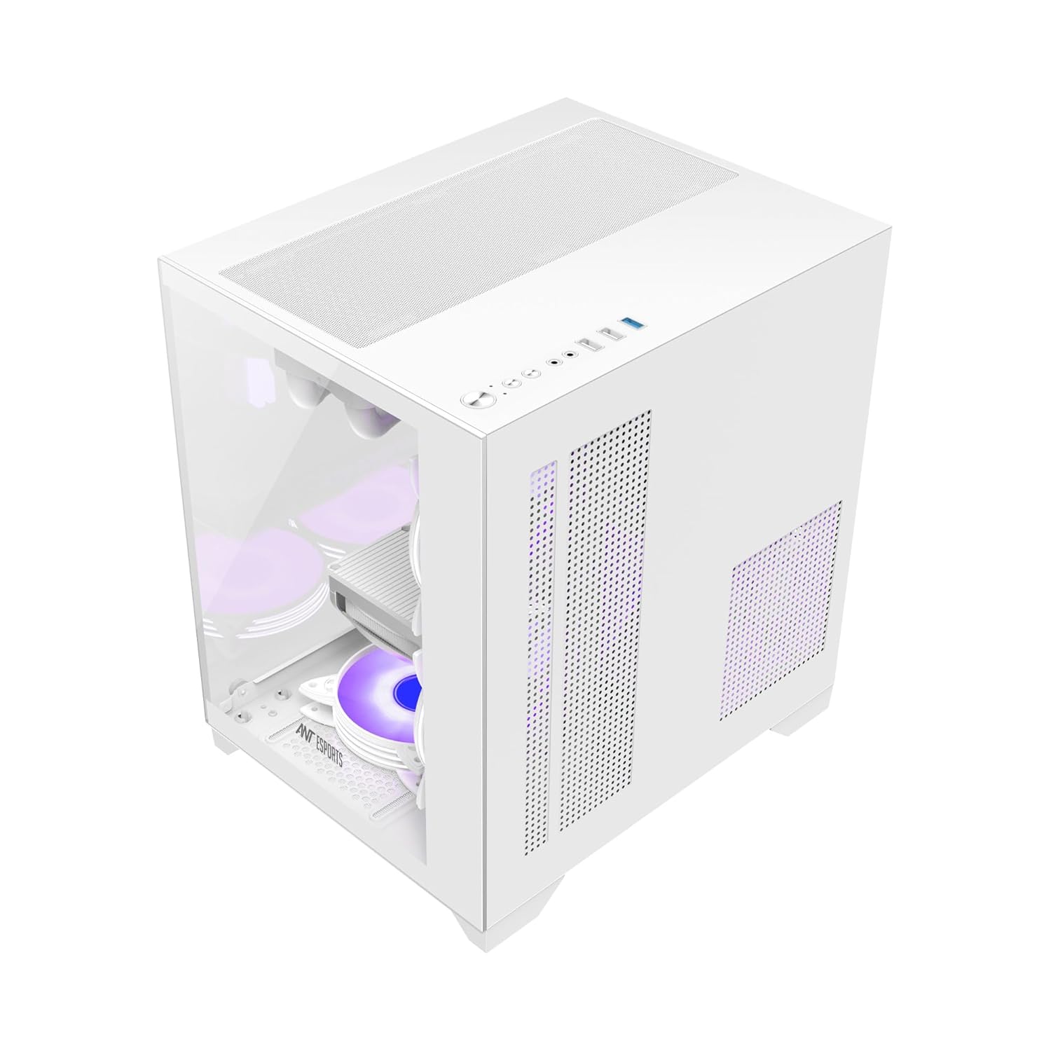 Ant Esports Crystal Z2 Mid-Tower Computer Case/Gaming Cabinet – White | Support Micro-ATX, Mini-ITX | Pre-Installed 3 ARGB Infinity Mirror Fans 55 71gH8tGs8+L. SL1500
