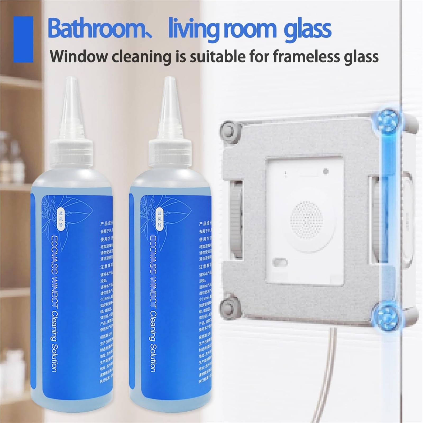 230 ml Fensterreinigungslösung, kompatibel mit Ecovacs Winbot W2 Omni, Pro, W1, W1s, Mini, Fensterreinigungsroboter-Reinigungsflüssigkeit, Reinigungsmittel, 2 Stück